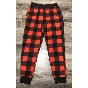 Goodfellow & Co Men Pajama Pants Sz S Red Black Plaid Elastic Waist Pockets A6